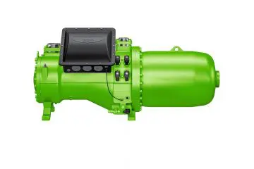 Compact screw compressor for water-cooled high-performance liquid chillers