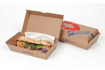 Sustainable packaging made from corrugated cardboard for takeaway at Nordsee