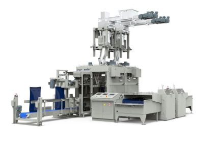Fully automatic bagging station for powders with maximum productivity